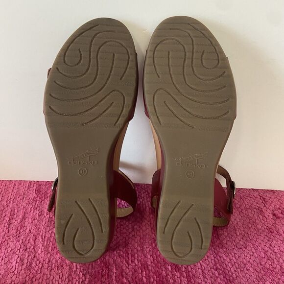Dansko Arielle Leather Wedge Sandals Red Size EU 41/US 10.5-11 - Picture 7 of 13